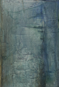 blue-gray tones painting with horizontal line textures